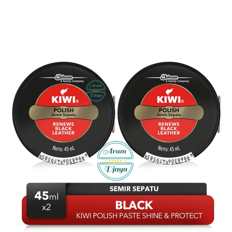 Kiwi Semir Sepatu Hitam Kiwi Paste SP Shoe Polish Black 45mL x2 - TwinPack