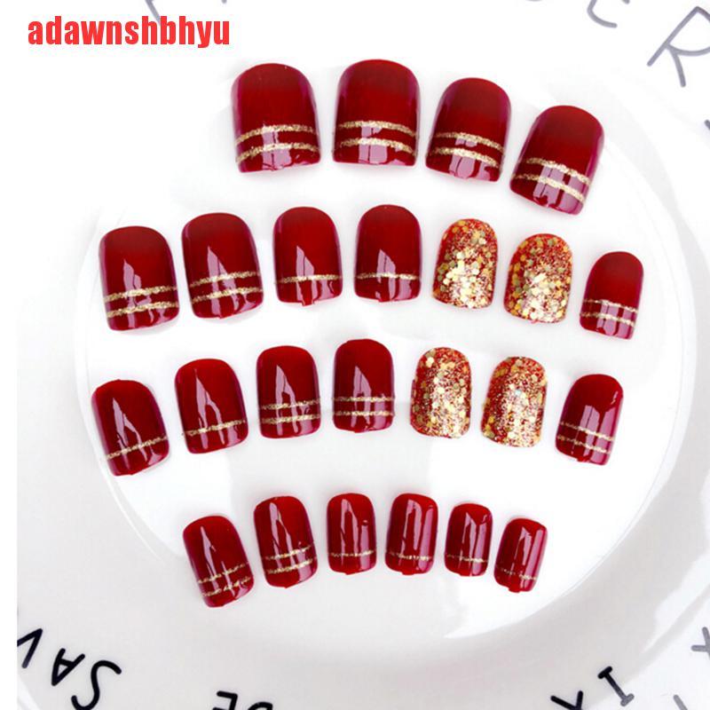 24pcs Kuku Palsu Full Cover Untuk Dekorasi Manicure