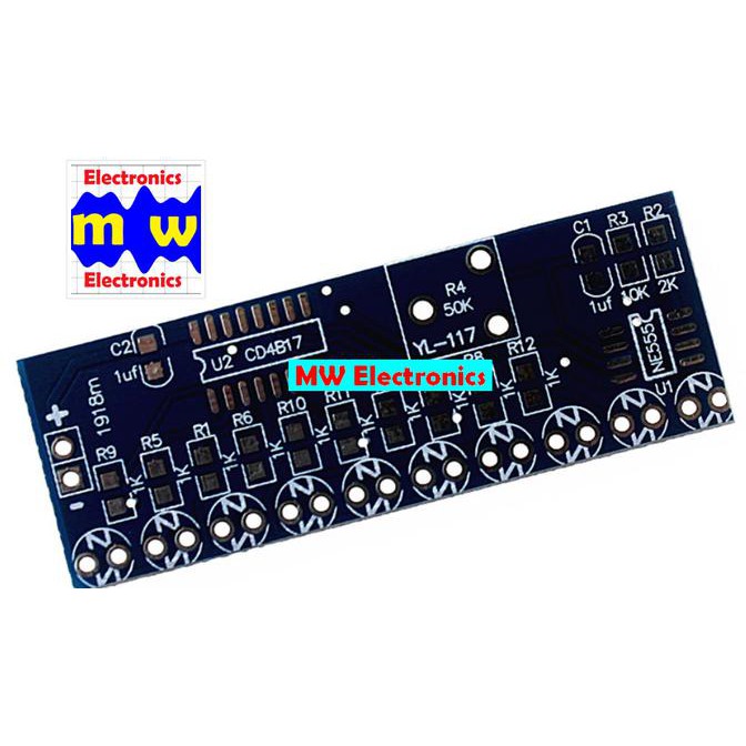 Terlaris Ne555 Cd4017 Rangkaian Lampu Berjalan Running Led Set Smd Pcb Kit Shopee Indonesia