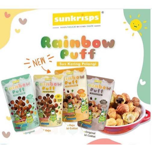 Sunkrisps Rainbow Puff Choco Cheese / Choco Original / Kue Sus Kering Pelangi / Kue Soes Snack Sehat