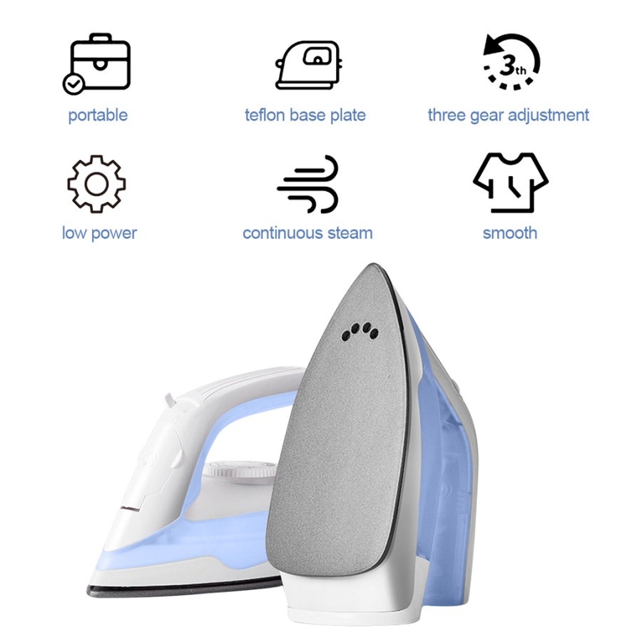 Setrika Uap Portable Iron 450W Steam Iron Mini Travel Setrika Uap