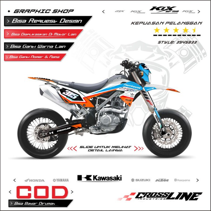 Decal Sticker  KLX BF Supermoto Decal KLX BF 150