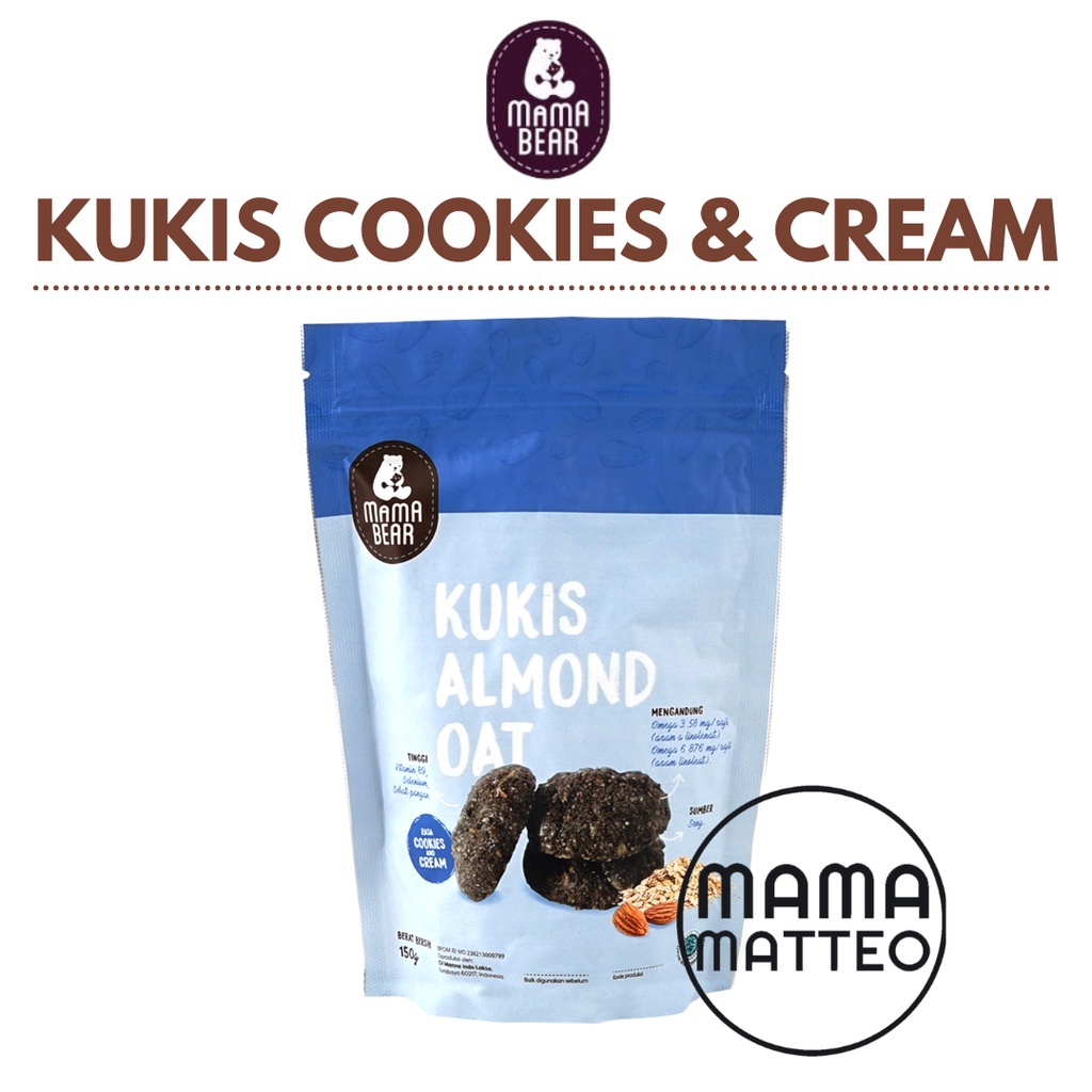 MamaBear Kukis Almond Oat / Mama Bear Cookies Kookie Bites Cokelat Chip Chocochip Cookies and Cream Kurma Chunky Oat Choco Nut Cheese Keju / MAMABEAR BANDUNG