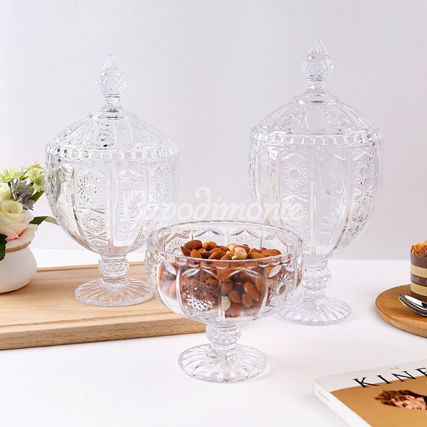 TOPLES KACA MOTIF BUNGA POLOS CAPODIMONTE ISI 3 PCS