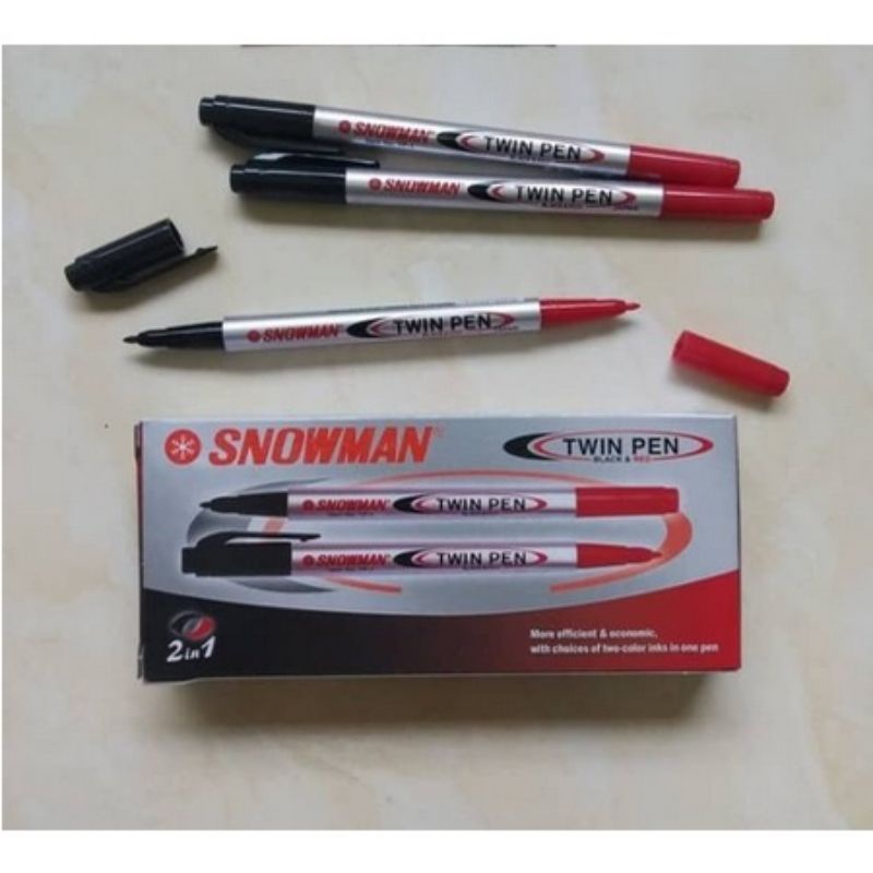 Medan Termurah (Ready Only Hitam-Merah) Twin pen 2in1 snowmen