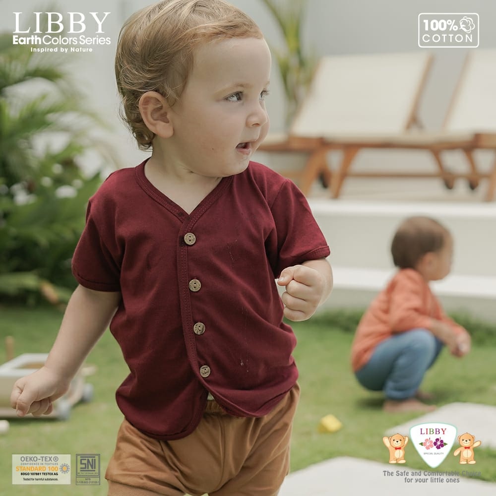 LIBBY Stelan Pendek Comfy Set Earth Color | Combination Size 0-3|3-6|6-12 Bulan (1 stel/pack)