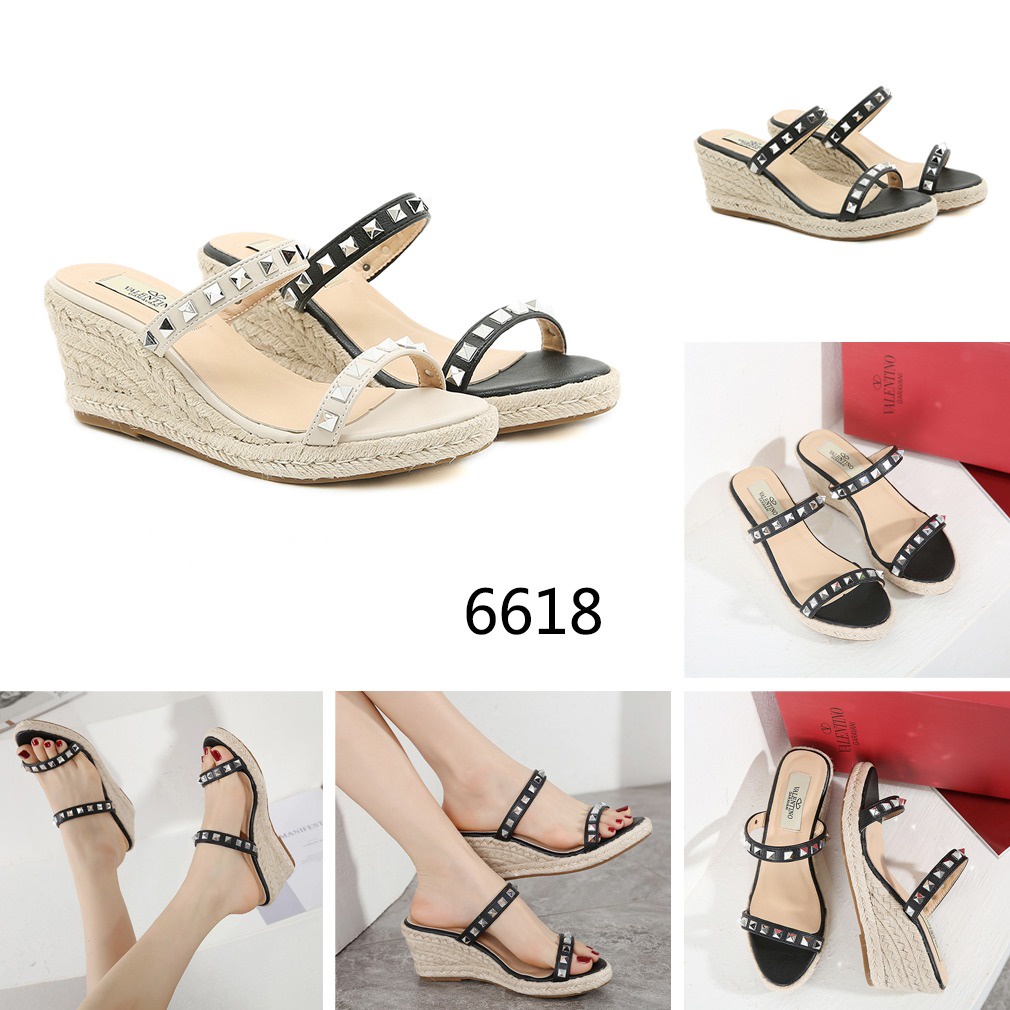 Valentino Garavani Rockstud Wedges Sandals 6618