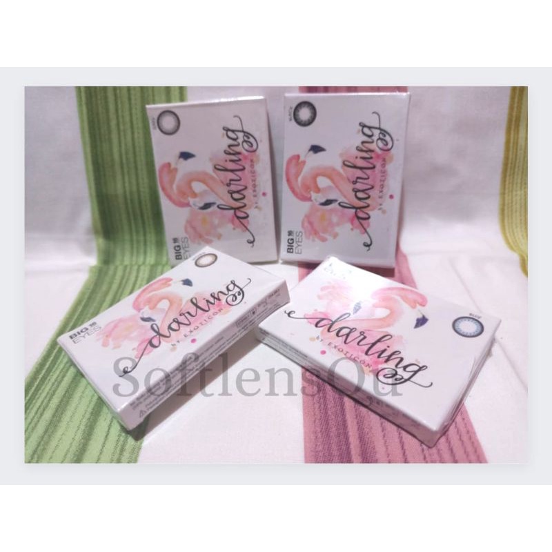 Paket Softlens Darling Normal Big Eyes Dia 16mm + Air Softlens Ice 60ml + Pinset + Lenscase