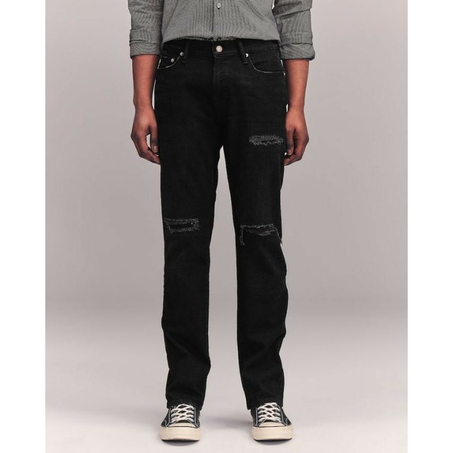 CELANA SOBEK PRIA RIPPED JEANS STANDAR BASIC REGULER DENIM ROBEK 27-38