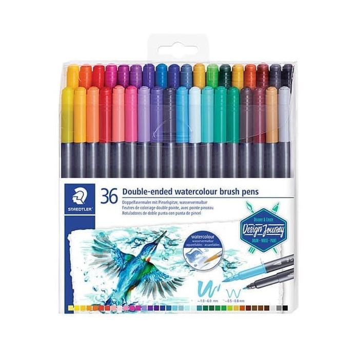 

(BISA COD) Staedtler Double-Ended Watercolour Brush Pen - 36pcs PROMO SPECIAL Kode 660