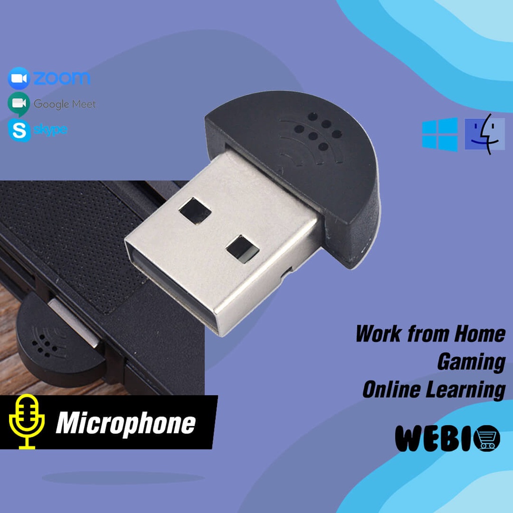 Mic U01 Microphone USB Mini Microfon Laptop Mikrofon PC Mik Komputer Mikropon Notebook Support Mac