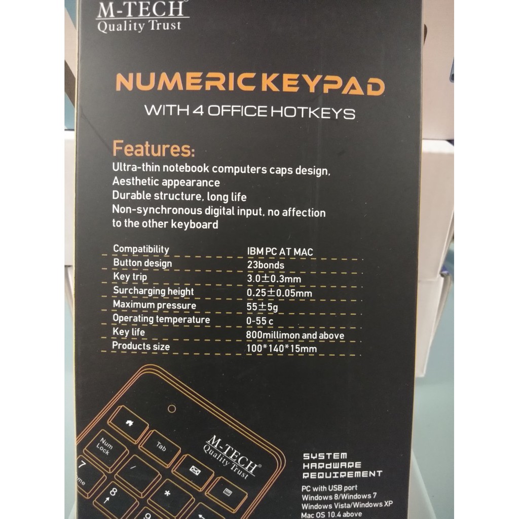 M-Tech Keyboard Numeric Keypad / Numpad Kabel USB