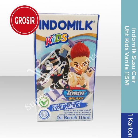 

INDOMILK SUSU CAIR UHT KIDS VANILA 115ML 1 KARTON 40 PCS GROSIS
