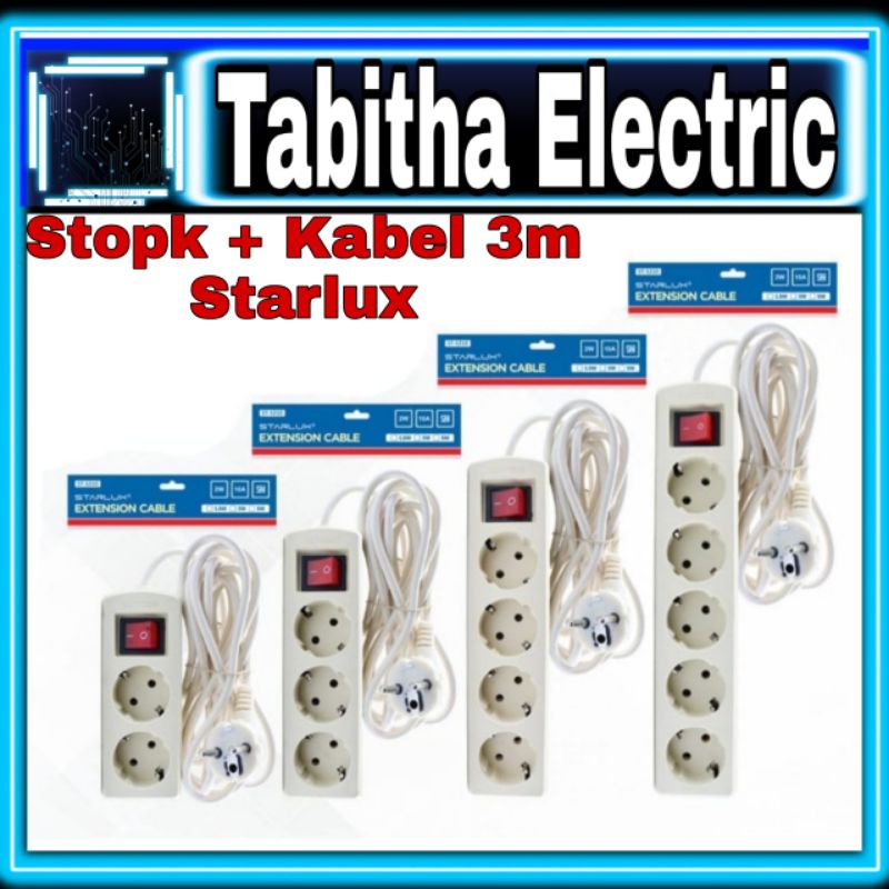 Stop kontak + Kabel 3m merk ATN/Meiko