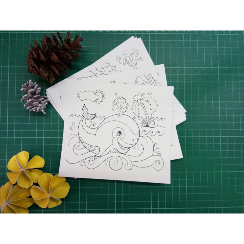 

mini sketch card colouring for kids