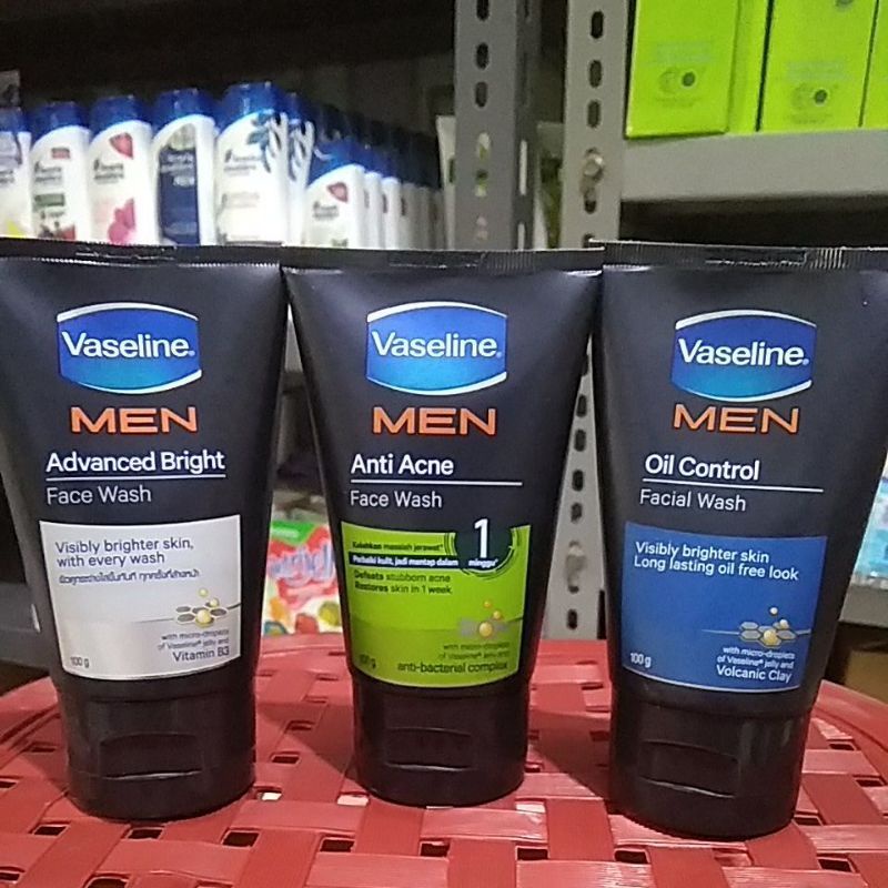 Vaseline Men Face Wash Oil Control/Anti Acne/Healthy Bright 100 ml