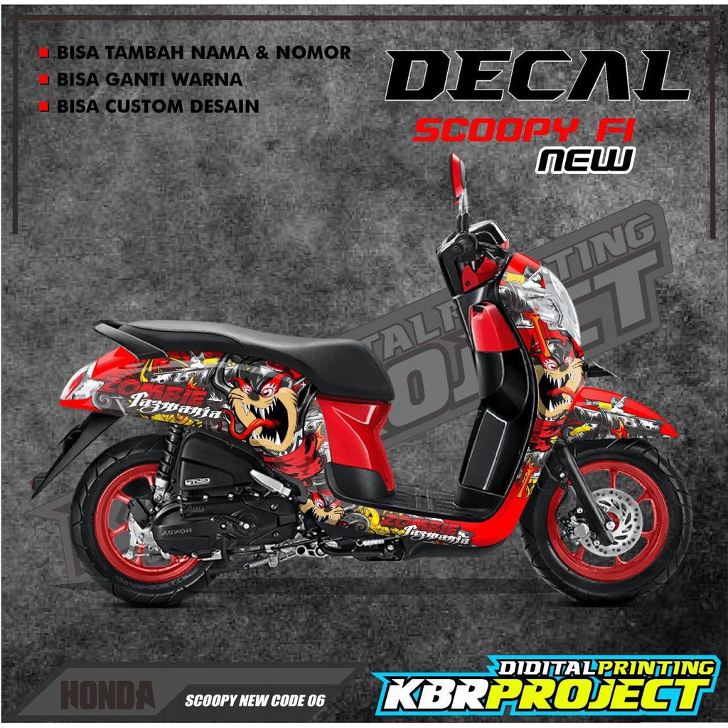 DECAL SCOOPY NEW STICKER VARIASI MOTIF GRAFIS KUNING DECAL MOTOR HONDA SCOOPY NEW CUSTOM BEBAS