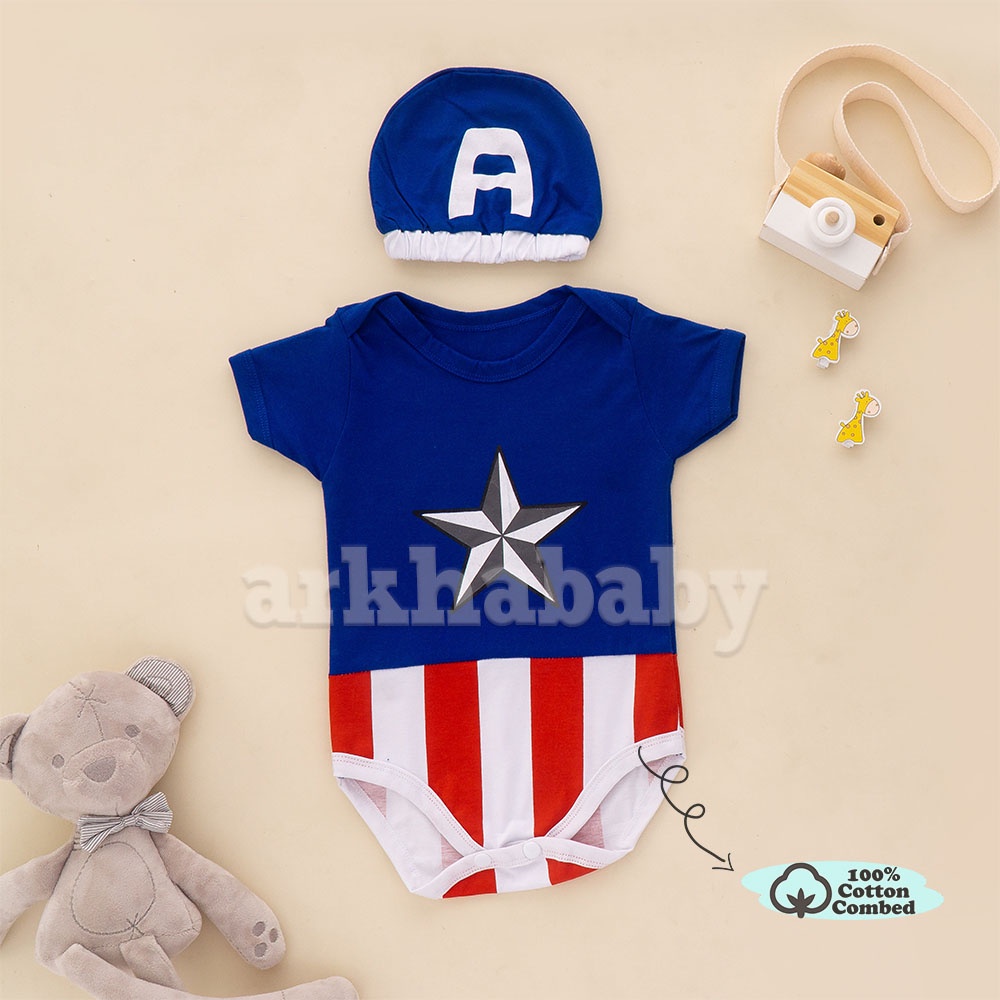 BAJU BAYI JUMPER BAYI HERO/KOSTUM BAYI/ BAJU BAYI KARAKTER/baju bayi lengan pendek