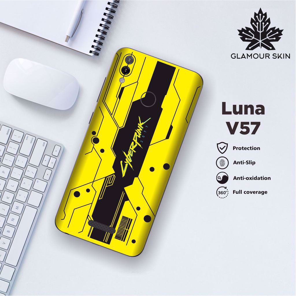 *(Dapat2PCS)* LUNA V57 Garskin Case/Stiker Protector Motif CYBERPUNK