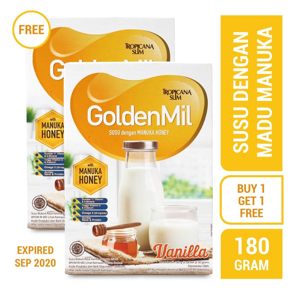 

PROMO BUY 1 GET 1 FREE TROPICANA SLIM GOLDENMIL VANILLA (6 SCH) TERMURAH