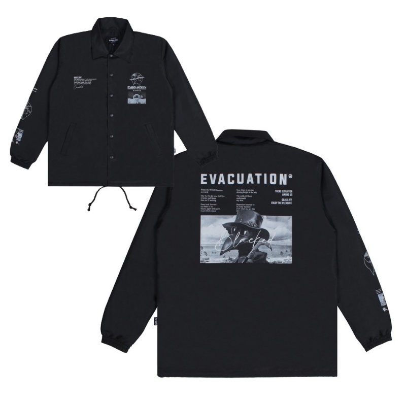 Jaket Dobujack Coach Jacket Evacuation Black Jaket Dobujack Premium Terbaru