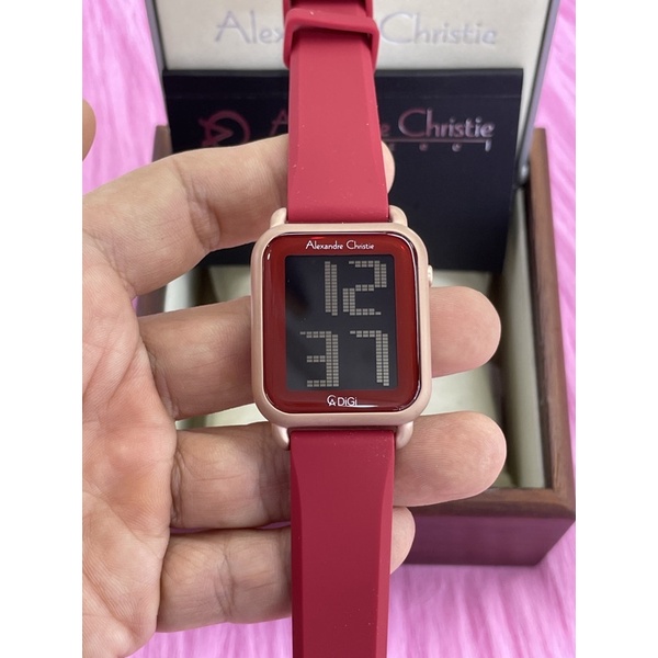 alexandre christie 9332lh digital merah rosegold