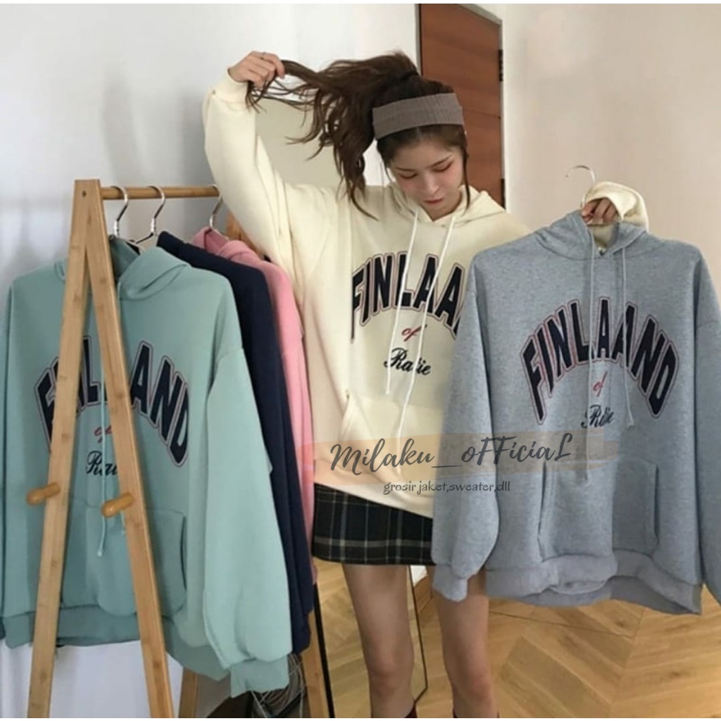 SWEATER HOODIE  WANITA / FINLAND HOODIE OVERSIZE SWEATER-2
