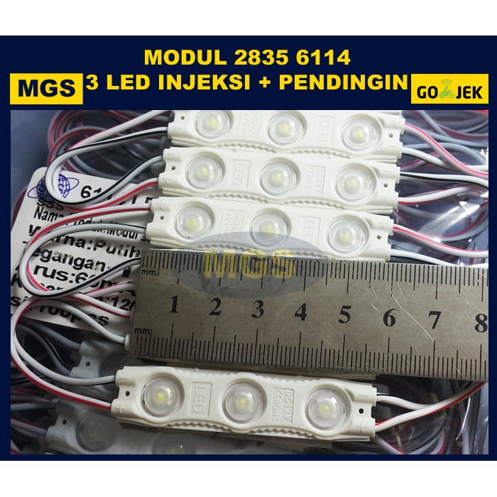 100Pcs LED Modul 6114 3 LED 12v - Putih