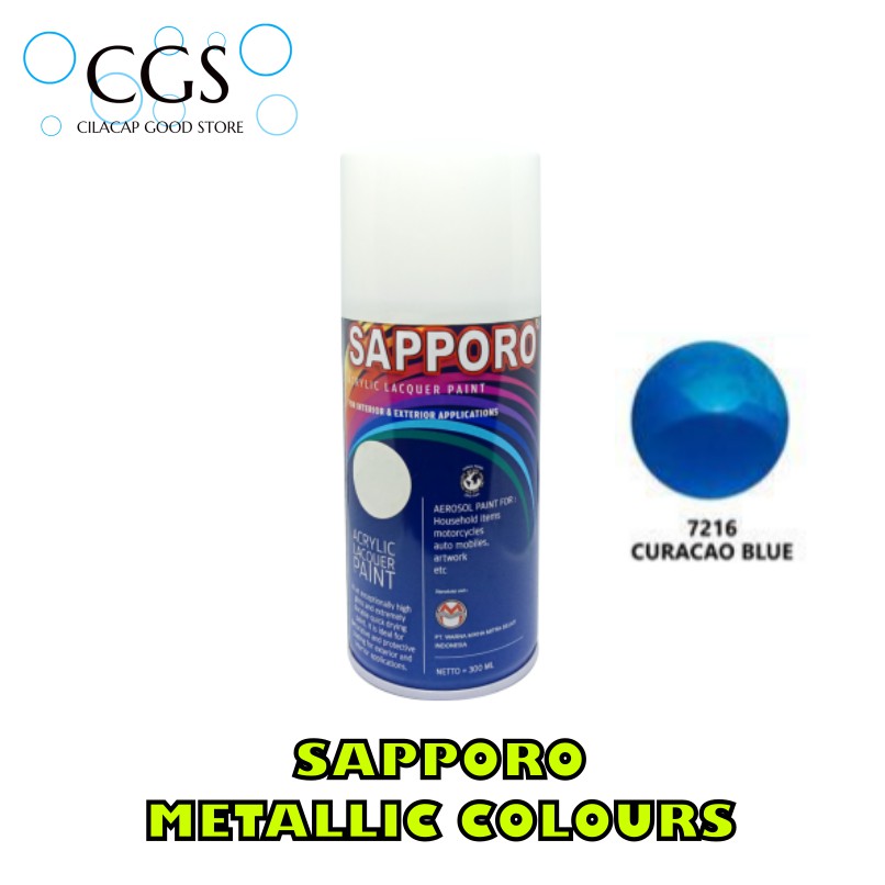 CAT SAPPORO CURACAO BLUE 7216 MET - cat sapporo biru - cat biru metalik - pilok biru sapporo - cat m