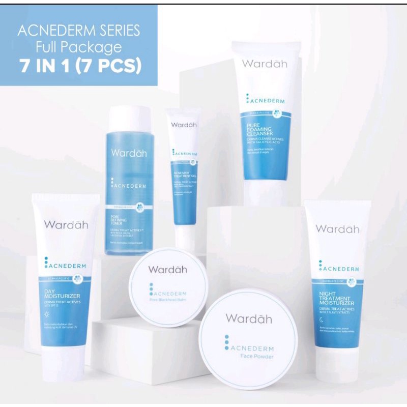 Paket Wardah acnederm series paket penghilang jerawat dan bekas jerawat - obat jerawat ampuh dijamin