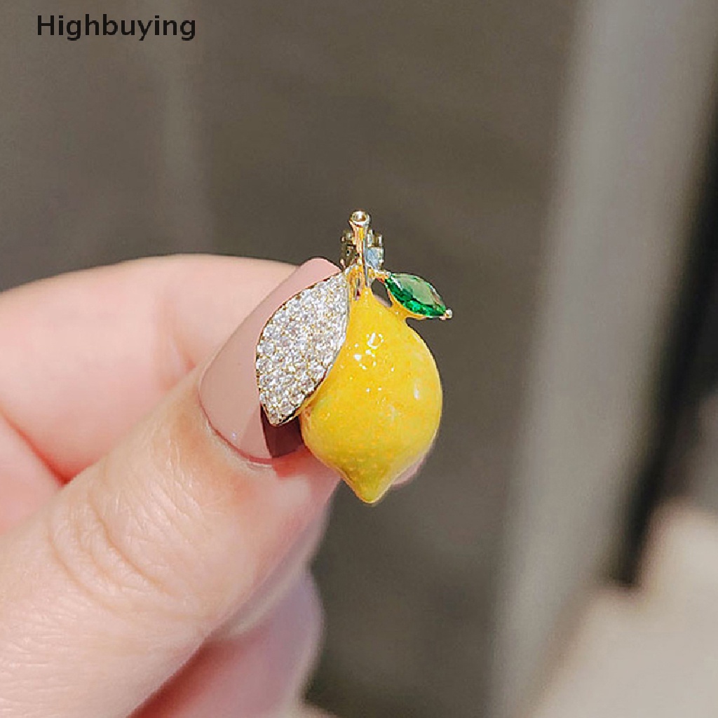 Hbid Bros Pin Enamel Casual Desain Lemon Kuning Untuk Wanita / Pesta Pernikahan / Hadiah