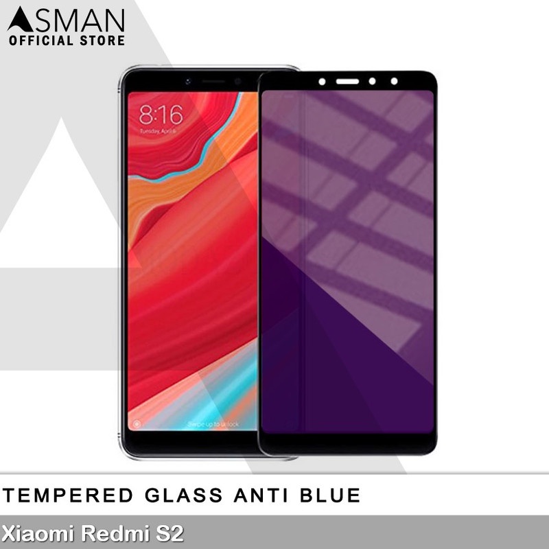 Tempered Glass Blue Light Full Lem Xiaomi Redmi S2 Anti Radiasi Screen Protector