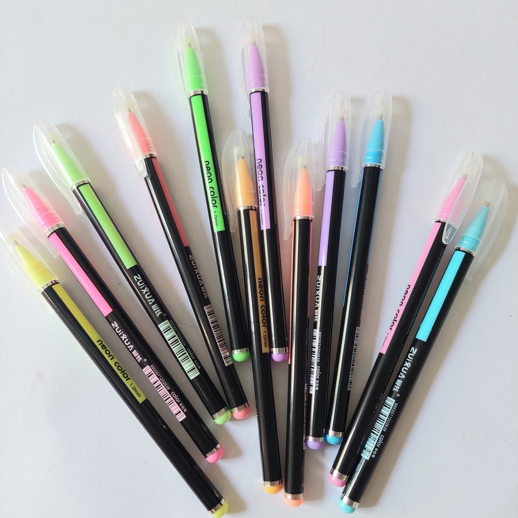

(1 pcs) Gel Pen Neon Color/ Pulpen Gel / Pulpen warna WARNA RANDOM