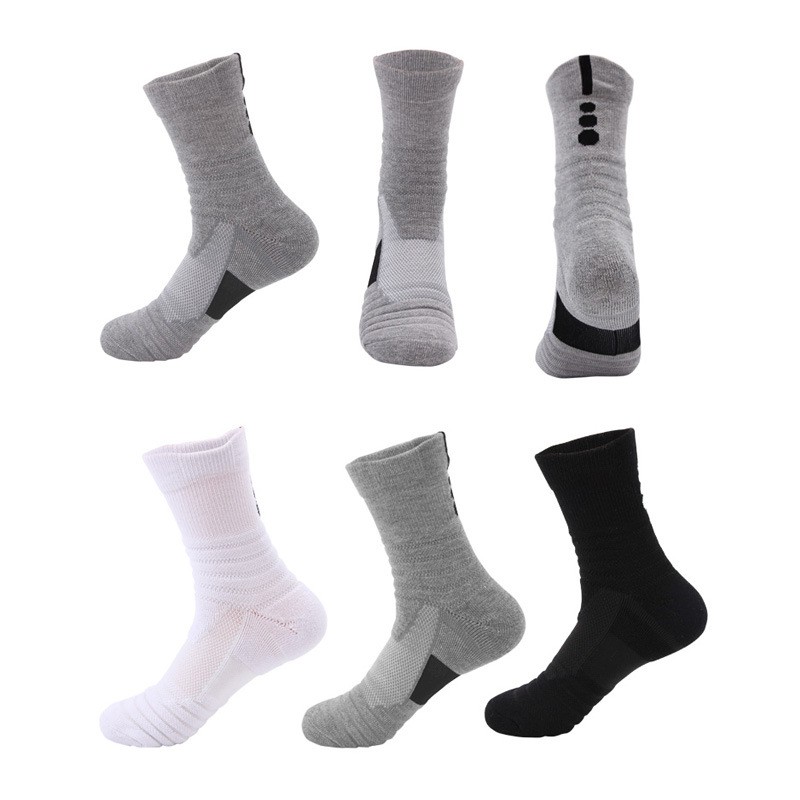 (AOS) Kaos Kaki Panjang Olahraga Basket Fitness Gym Sports Socks Tebal