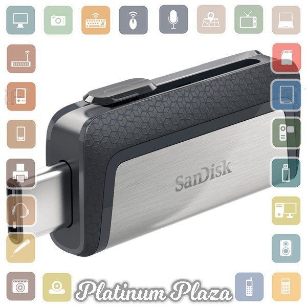 SanDisk Ultra Dual USB Drive Type-C 128GB - SDDDC2-128G - Black`6R1ZEW-