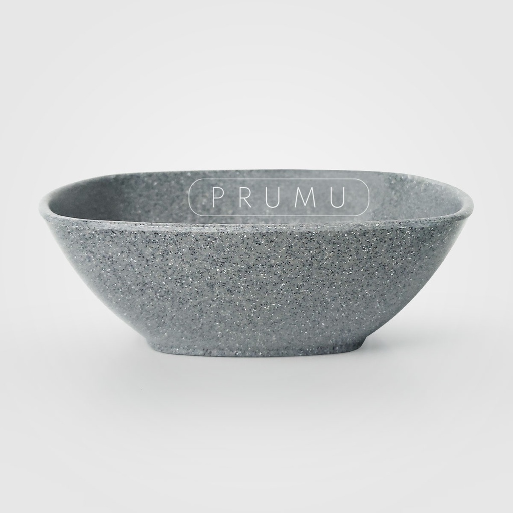 PRUMU Melamine Stone Mangkok Kotak 7 inch - Mangkok Mie - Mangkok Persegi - Mangkok Segi Empat - Mangkok Cafe - Mangkok Restoran Golden Dragon W6407A