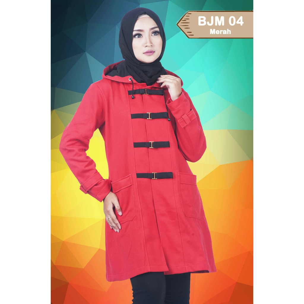 Jaket Korea Dewasa Wanita Muslimah Believe BJM 04 Merah ORI