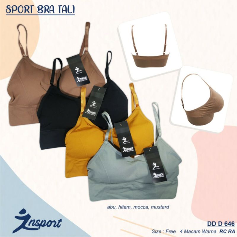 SPORT BRA WANITA / MINISET BUSA 646/KEMBEN POLOS BAHAN RAJUT/BRA BRALETTE BUSA TIPIS BAHAN RAJUT