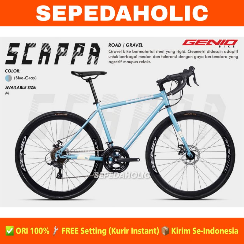 Sepeda Roadbike / Gravel 700C GENIO SCAPPA Steel New 2022 Balap 700C