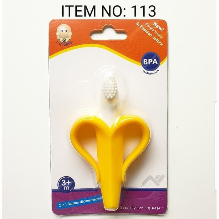 IQ Baby 2in1 Silicone Teether and Toothbrush / Gigitan dan Sikat Gigi Bayi (Tersedia varian karakter