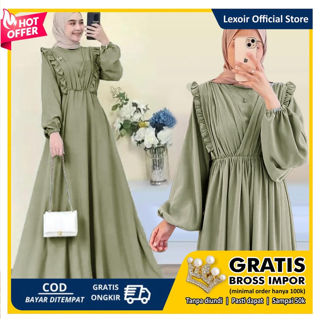 Jual Baju Gamis Jumbo Wanita Dress Muslim Gamis Dewasa Valva