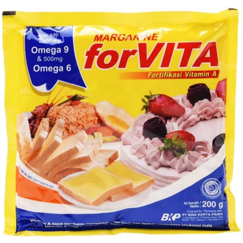 

forVITA margarin sachet 200 gr - margarin serbaguna