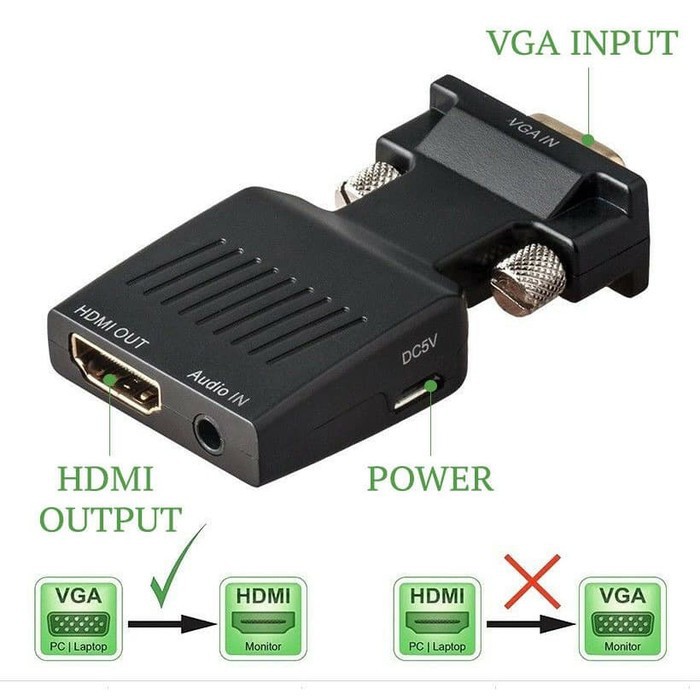 VGA Male To HDMI Female With Audio Converter VGA To HDMI Audio Gender