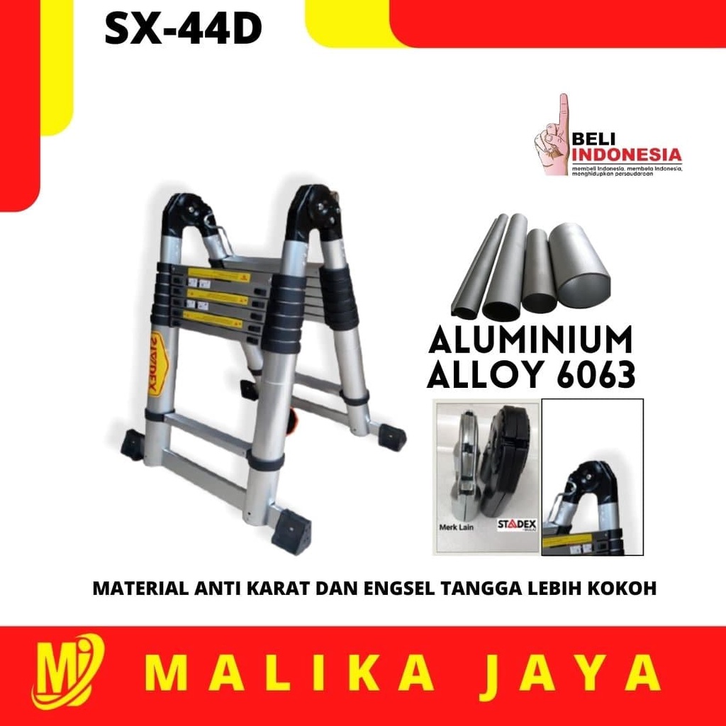 Teskopik Ladder Double Merk STADEX | SX-44D | Free Ongkir Jawa Bali Madura Jakarta