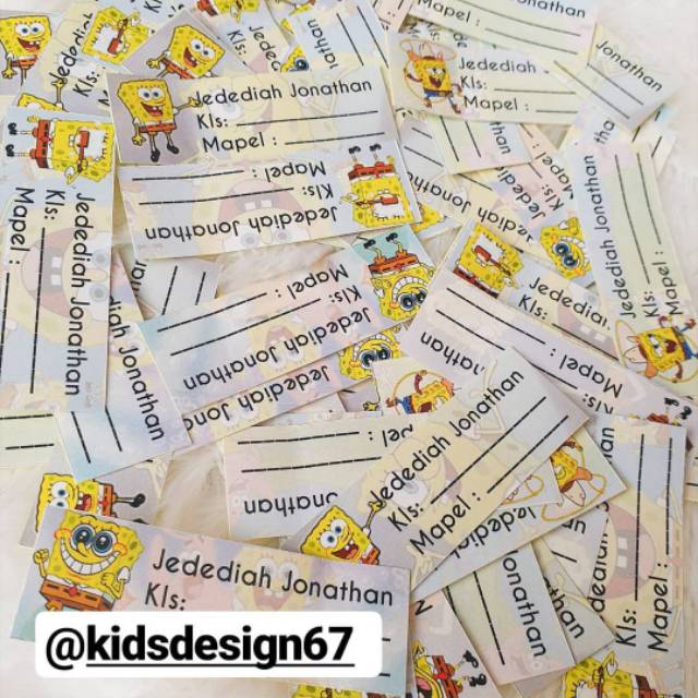 

100 PCS LABEL BUKU / STIKER ANAK WATERPROOF FNS