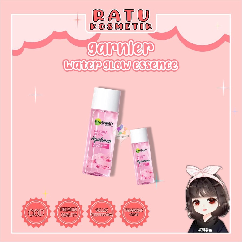 ❤ RATU ❤ Garnier Sakura Glow Hyaluron Water Glow Essence Glow Skin 30ml | 100ml ✔️BPOM