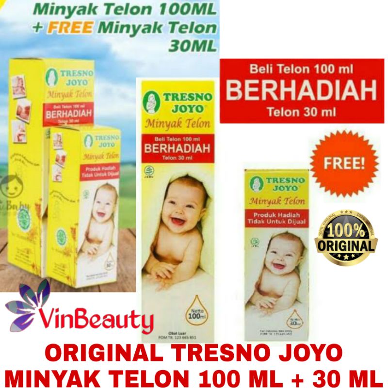 ORIGINAL TRESNO JOYO MINYAK TELON 100 ML + FREE 30 ML MURAH