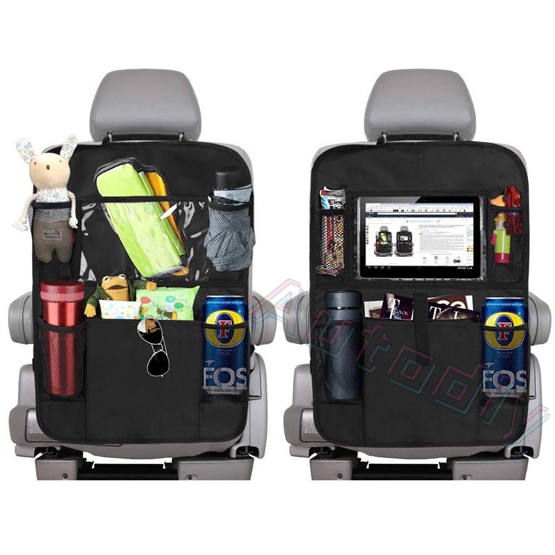 Universal Car Backseat Organizer Dengan Touch Screen Tablet Holder Kantong Penyimpanan Otomatis Cover Pelindung Punggung Kursi Mobil