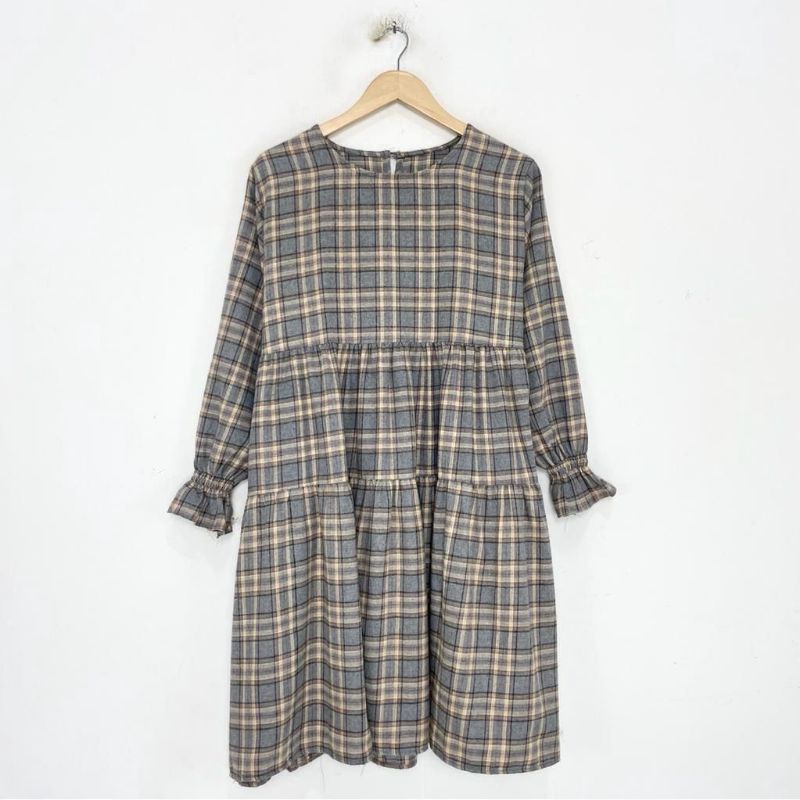 tunik wanita flanel kotak