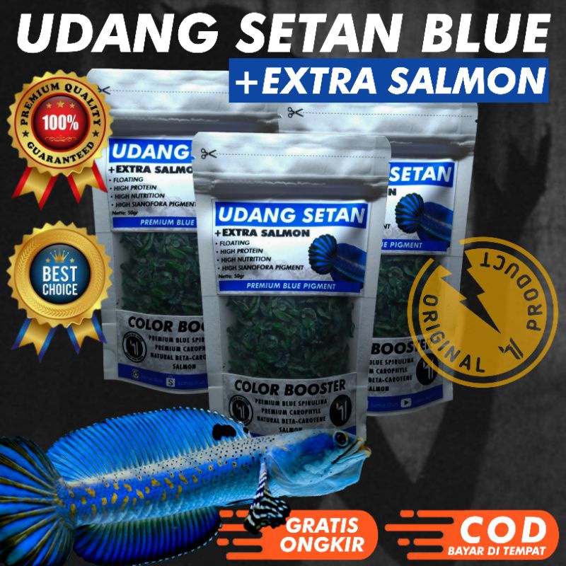 UDANG KERING SETAN BLUE PAKAN IKAN CHANNA